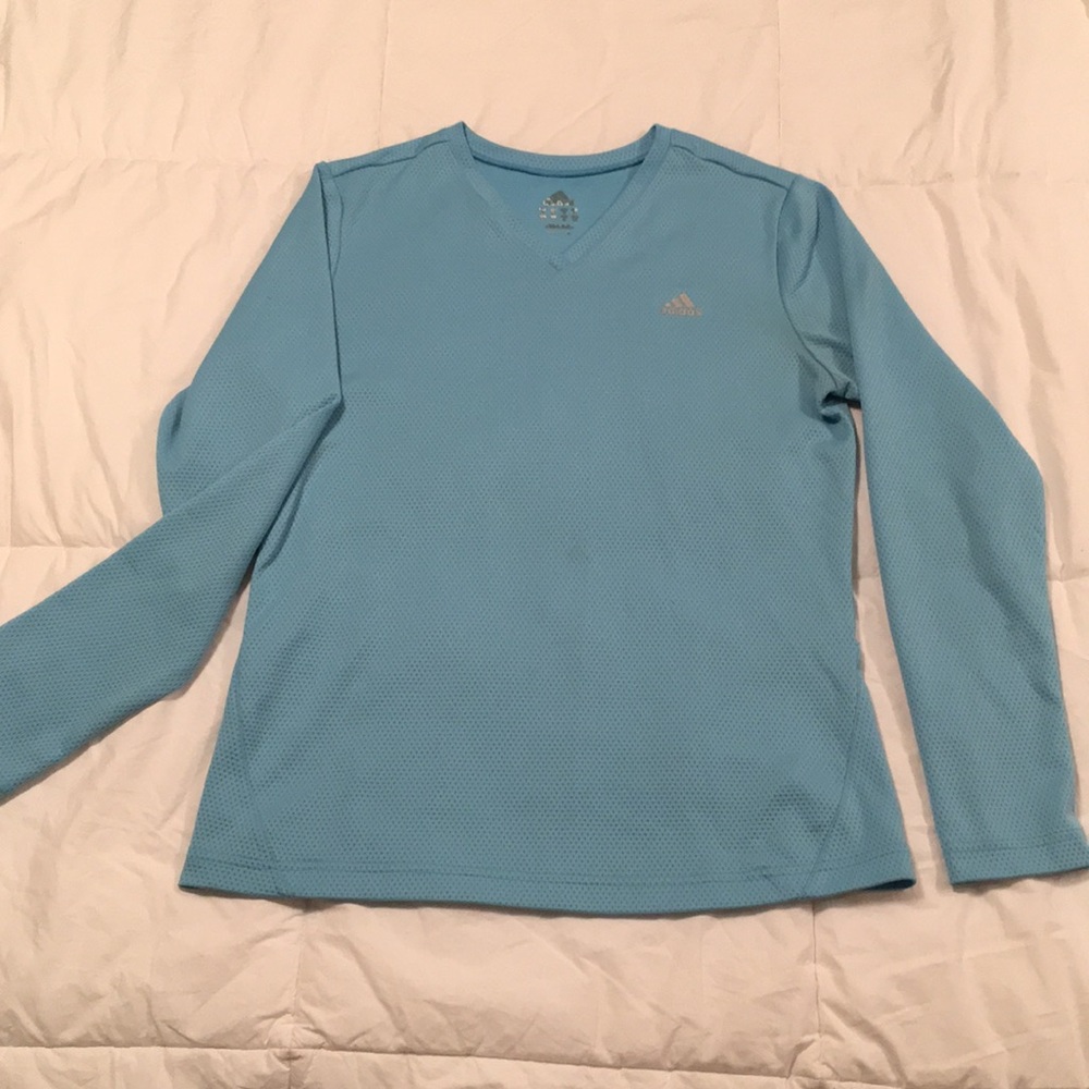 Baby Blue Adidas Long Sleeve Tee